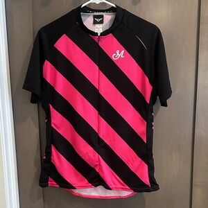 Twin Six Women’s Hot Pink & Black Short Sleeve Cycling Jersey Size XL
